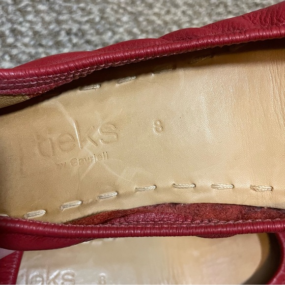 Tieks Red Ballet Flats leather slip on shoes Size 8 - Picture 6 of 6